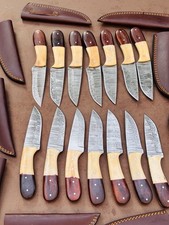 LOT OF 100 CUSTOM HANDMADE DAMASCUS STEEL HUNTING SKINNER KNIFE HANDLE BONE picture