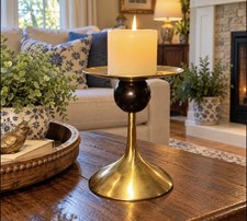 TORBEN OSKROV?…Denmark? Brass Candle Holder. 7.5” Beautiful😍 picture