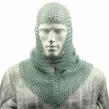 Aluminum Chainmail Hood V Shape Butted Mail Coif Spirit of Historical Militaria picture