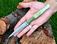Custom Made Damascus Hunting Boot Knife /Hand Forged Damascus Steel 1384 picture