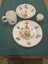 Vtg. Humpty Dumpty 4pc Child’s Set Arklow Ireland Plate Bowl Mug Egg Excellent picture