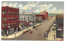 Superior Wisconsin c1940's Tower Avenue, downtown business district, vintage car picture