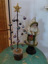 Vtg 40s Hardware Store Jingle Bell & Wire Christmas Tree/Metal Star/Shapeable picture