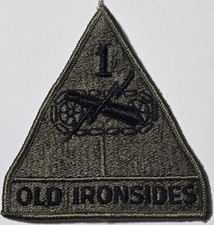 US Army 1st ARMORED Division OLD IRONSIDES - OD Green Patch SSI ORIGINAL USGI picture