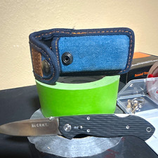 CRKT Lake 111 Pocketknife Stainless Drop Point Plain Edge Liner Lock Clip picture