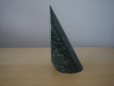 VINTAGE MID CENTURY MODERN VERDE ALPI ITALIAN MARBLE BOOKEND REPLCAEMENT picture