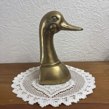 Brass Duck Head Book End Leonard Silver Mfg. Co. Waterfowl Door Stop Shiny picture
