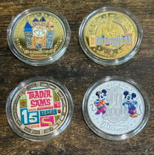 Disneyland Resort D23 Day 2026 Medallions Set of 4 DCA Trader Sam’s Small World picture