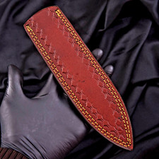 CUSTOM HANDMADE PURE COW LEATHER SHEATH FOR FIXED BLADE KNIFE COVER 1797 picture