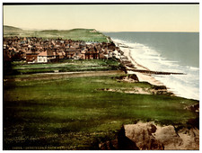 England. Norfolk. Sheringham from East Cliff.  Vintage photochrom by P.Z, Pho picture
