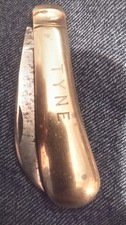 Vintage IXL George Wostenholm Sheffield Tyne Brass Pocket Knife picture