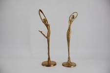 Vtg Pair MCM Brass Ballerina Dancer Figurines 11.5