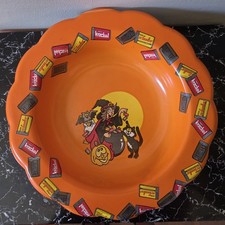 VINTAGE HERSHY'S HALLOWEEN CHOCOLATE CANDY COOKIE BOWL WITCH BAT PUMPKIN OWL picture