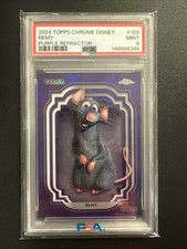 2024 Topps Chrome Disney Remy #129 Purple Refractor /199 PSA 9 picture