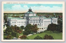 Library of Congress Washington DC 1933 Postcard Colorgraph Views Capitol picture