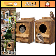 Large Owl Houses 2PCS - Waterproof Ventilated Nesting Boxes for Outdoors, 16.1