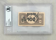 Alec Monopoly Signed Monopoly Money $100 Currency Beckett BAS COA picture