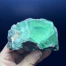 Green fluorite crystal mineral specimen cluster from asia picture
