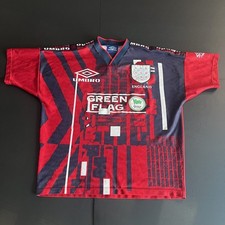 Authentic Original Umbro England 1996/1998 Green Flag Training Shirt Small (822) picture