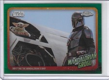 2026 Topps Chrome Star Wars SP Green Refractor /99 Refitting Mandalorian’s Ship picture