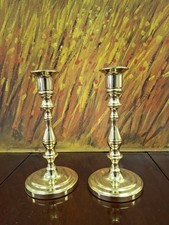 PAIR Vintage Baldwin USA Solid Brass Candlestick Holders 7
