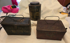 Antique Tobacco Tin Lot Mayo’s Cut Plug Union Leader Lunch Pail Advertising picture