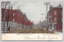 Main St Lestershire NY Broome Co Shoe Stores c1906 Postcard picture