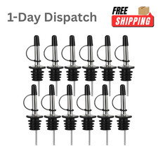 12Pc Liquor Pour Spout Stainless Steel w/Rubber Dust Cap picture
