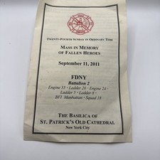 FDNY 9/11 10th Anniversary Memorial Mass Program 2011 Fallen Heroes NYC picture