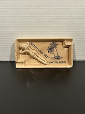 VTG Daytona Beach Lady Ashtray 1960/70s Ceramic Watch Your Butt Japan picture