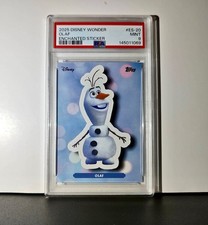 Olaf 2025 Topps Disney #ES-20 Enchanted Sticker Card Frozen PSA 9 picture