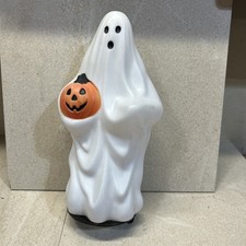 Vintage 1995 Empire Halloween Ghost & Pumpkin Blow Mold ONLY Light Cover Topper picture