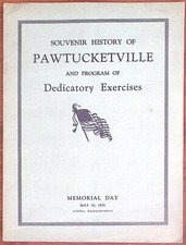 1928 LOWELL MASS SOUVENIR HISTORY OF PAWTUCKETVILLE MEMORIAL DAY BOOKLET  B1199 picture