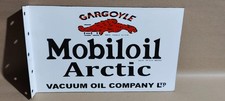 Gargoyle Mobiloil Arctic Porcelain Enamel Sign  18 x 10 Inches 2 Sided picture