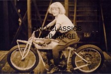1928 DAREDEVIL WOMAN CRAWFORD WALL OF DEATH INDIAN MOTORCYCLE PHOTO CONEY ISLAND picture