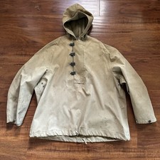 Vintage 1940s WWII Anorak Hook Smock Foul Weater Hook And Clasp Pullover Mens L picture