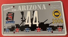 2008 ALPCA USS Arizona Battleship Booster License Plate 44 picture