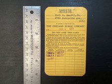 Vintage 1954 Chicago Public Library Card picture