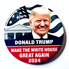 2024 Donald Trump Make The White House Great Again Presidential Campaign Pinback picture