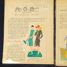 Cornely 1920s Original French Fashion Print Ad Lot, Multicolor Illustrations picture