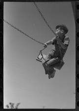 Photo:Caldwell Idaho 1930s Boy on Swing FSA Labor Camp picture