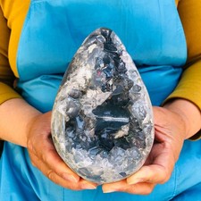 4.75 LB Large Natural Celestite Geode Crystal Cluster Healing Specimen 4484 picture