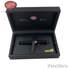 Aurora Optima Black Resin Gold Plated Trim Fountain Pen Extra Fine Nib SPECIAL picture