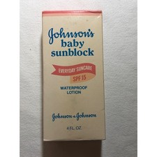 Vintage 1989 Johnson's Baby Sunblock SPF 15 Waterproof Lotion 4oz New In Box picture