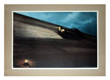 ORIGINAL 1952 Jaguar Showroom Poster DAWN at MONTLHERY by Roy Nockolds  picture