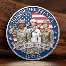 Women Veterans Challenge Coin She Served Military Gift Courage Knows No Gender picture