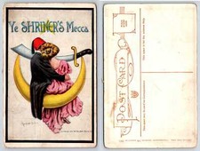 YE SHRINER'S MECCA Artist Signed Bernhardt Wall 1909 Postcard R466 picture