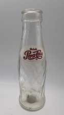 Vtg Drink Pepsi-Cola Glass Bottle 4.5” Tall Novelty Swirl Pattern Minature picture