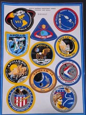 Vintage Apollo 7-17 NASA Mission Decal Sheet Vitachrome 8 1/2 x 11 1/2 picture