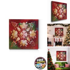 Renditions Gallery Snowflake II Canvas 32x32 in Red & Green picture